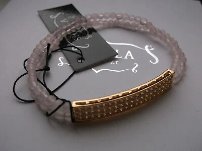 £4 • Buy Brand>new>genuine>shimla>double Pale Pink Stone Beaded Bracelet & Gold Bar